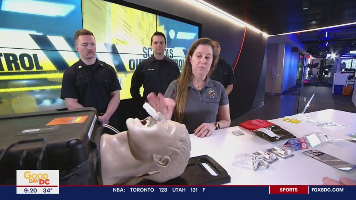 Opioid overdose treatment NARCAN demo with Montgomery County Fire & Rescue Service